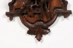 Black Forest Period 19th Century German Oak Wall Carving with Hunting Trophy - 3577425