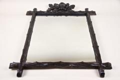 Black Forest Rustic Mirror With Oak Leaves Acorn Carvings Austria circa 1870 - 3361856