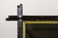 Black Forest Rustic Mirror with Gilt Bar Hand Carved Austria circa 1880 - 3415971