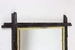 Black Forest Rustic Mirror with Gilt Bar Hand Carved Austria circa 1880 - 3415973