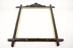 Black Forest Rustic Wall Mirror Bass Wood Austria circa 1880 - 3370215