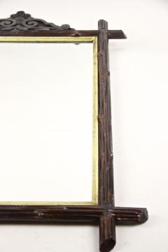 Black Forest Rustic Wall Mirror Bass Wood Austria circa 1880 - 3370216