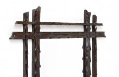 Black Forest Rustic Wall Mirror Doubleframe Handcarved Austria circa 1870 - 3599627