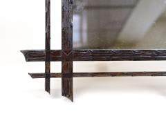 Black Forest Rustic Wall Mirror Doubleframe Handcarved Austria circa 1870 - 3599631