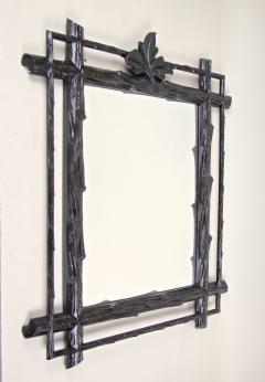 Black Forest Rustic Wall Mirror Hand Carved Austria circa 1880 - 3483978