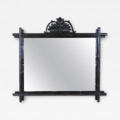 Black Forest Rustic Wall Mirror With Carved Oak Leaves Austria circa 1870 - 3600990