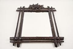 Black Forest Rustic Wall Mirror with Center Top Carving Austria circa 1890 - 3370200