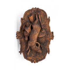 Black Forest Style Carved Wooden Game Motif Wall Plaque - 4700688