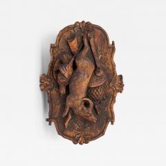 Black Forest Style Carved Wooden Game Motif Wall Plaque - 4700732