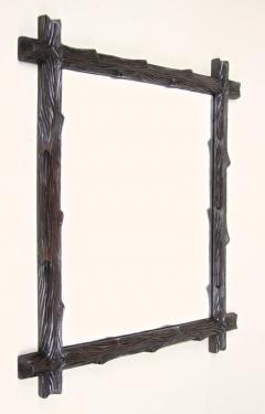 Black Forest Wall Mirror Rustic Style Hand Carved Austria circa 1880 - 3625589