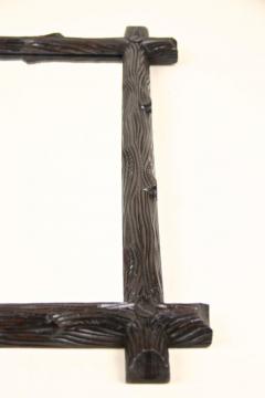 Black Forest Wall Mirror Rustic Style Hand Carved Austria circa 1880 - 3625602