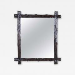 Black Forest Wall Mirror Rustic Style Hand Carved Austria circa 1880 - 3627601