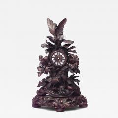Black Forest Walnut Bird Mantel Clock - 4332485