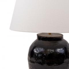 Black Glazed Terracotta Table Lamps - 1590525