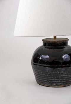 Black Glazed Terracotta Table Lamps - 1590529