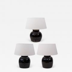 Black Glazed Terracotta Table Lamps - 1595979