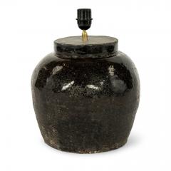 Black Glazed Vase Lamp - 3455484