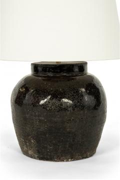 Black Glazed Vase Lamp - 3455486