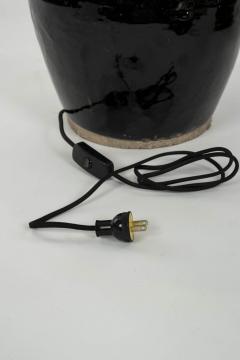 Black Glazed Vase Lamp - 3455488