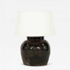 Black Glazed Vase Lamp - 3455891