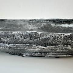 Black Grey and White Patterned and Textured Oblong Bowl by Aram C - 4570720