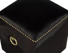 Black Hair on Hide Storage Ottoman - 1993547