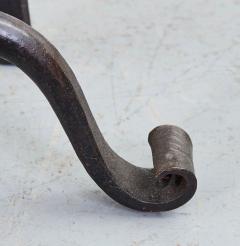 Black Iron Andirons with Brass Rosettes - 3570644