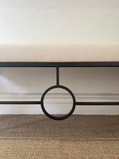 Black Iron Bench With Upholstered Seat - 3883883