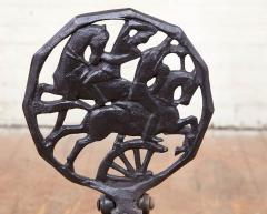 Black Iron Deco Andirons - 3079103