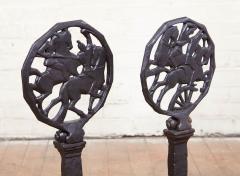 Black Iron Deco Andirons - 3079105