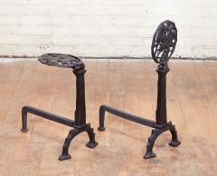 Black Iron Deco Andirons - 3079107