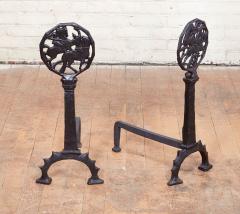 Black Iron Deco Andirons - 3079110