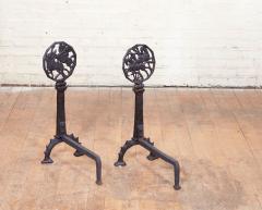 Black Iron Deco Andirons - 3079111