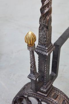 Black Iron and Brass Andirons - 3460285