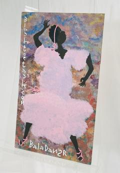 Black Joe Jackson Black Joe Jackson Bala Dansr Outsider Folk Art Painting on Plywood Signed - 4715624