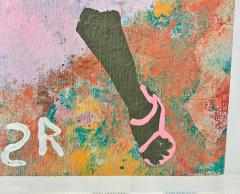 Black Joe Jackson Black Joe Jackson Bala Dansr Outsider Folk Art Painting on Plywood Signed - 4715633