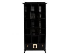 Black Lacquer Bookcase Display Cabinet - 3620918