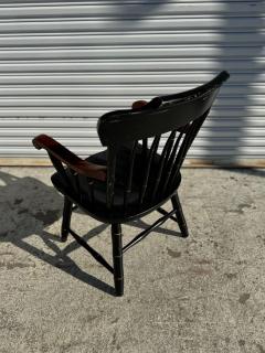 Black Lacquer Faux Bamboo Windsor Armchair - 4365246