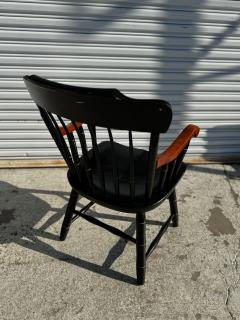 Black Lacquer Faux Bamboo Windsor Armchair - 4365250