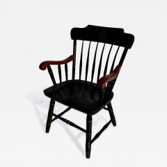 Black Lacquer Faux Bamboo Windsor Armchair - 4369248