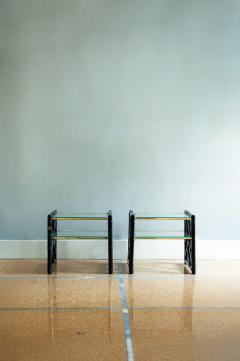 Black Lacquered Bamboo Bedside Tables 1970s - 4396580