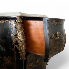 Black Lacquered Chest of Drawers Louis XV Style - 4224651