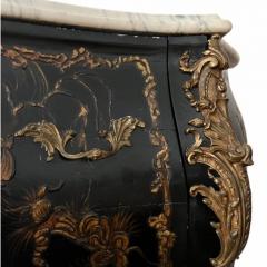 Black Lacquered Chest of Drawers Louis XV Style - 4224653