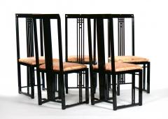 Black Lacquered Frame Upholstered Dining Chair Set 10 - 3049864