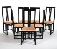 Black Lacquered Frame Upholstered Dining Chair Set 10 - 3049869