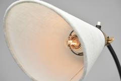 Black Lacquered Metal and Brass Floor Lamp Denmark 1950s - 4433374