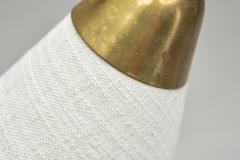 Black Lacquered Metal and Brass Floor Lamp Denmark 1950s - 4433376