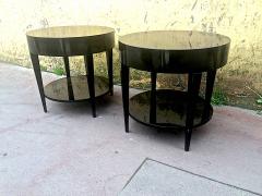 Black Lacquered Pair of Two Tier Side Tables - 375598