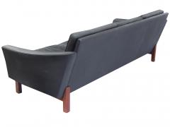 Black Leather Mid Century Sofa - 2206877
