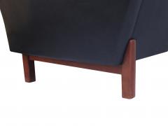 Black Leather Mid Century Sofa - 2206878